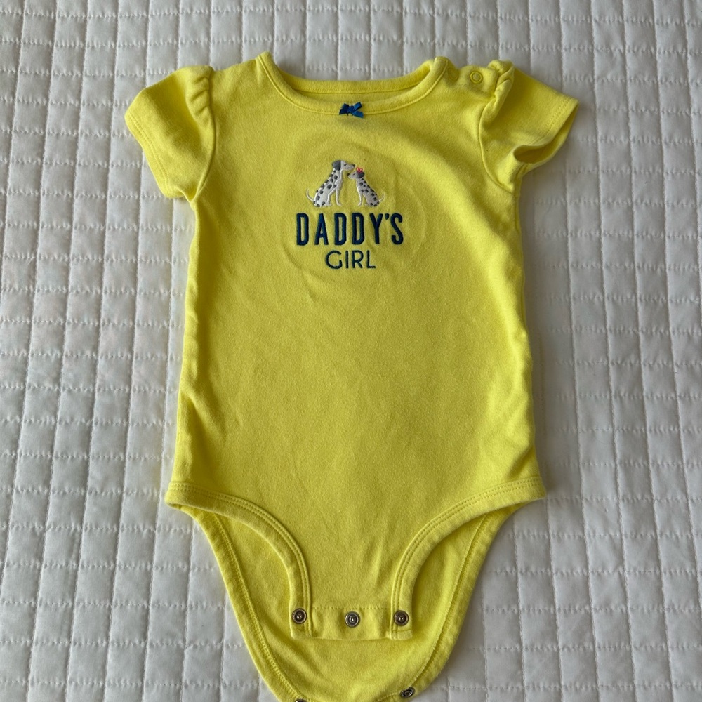 Carter's Yellow 'Daddy's Girl' Short-Sleeve Baby Bodysuit 24 Months